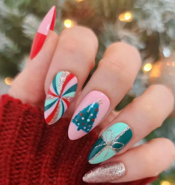 christmas bow nails 028 02df641a45