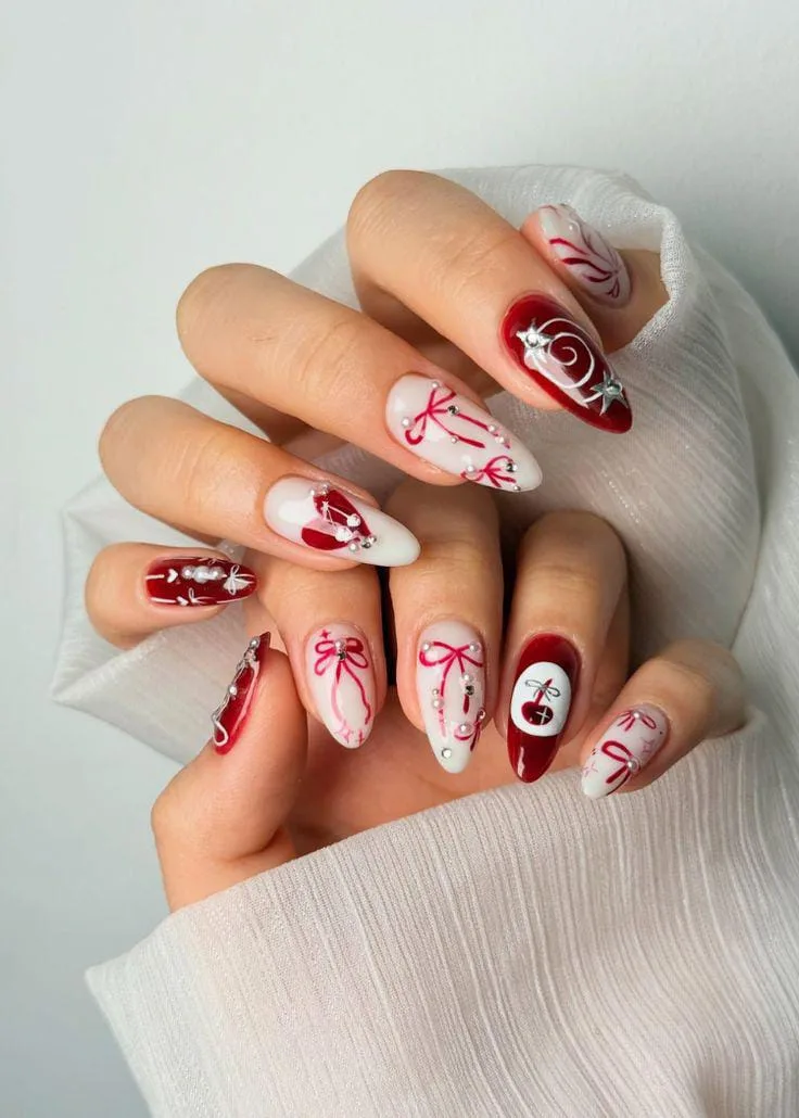 christmas bow nails 030 9e37a469ba