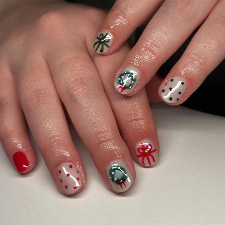 christmas bow nails 039 9b92619031
