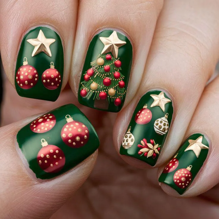 Christmas Ornament Nails That Bring Holiday Cheer to Your Tips 1