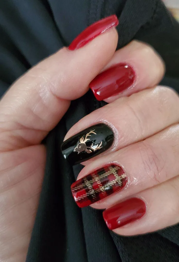 christmas plaid nails 010 624f26f601