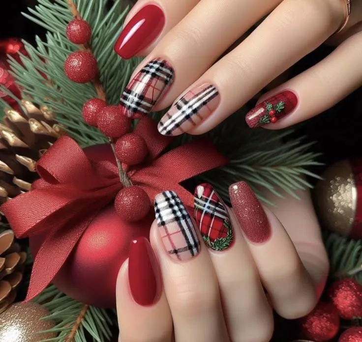christmas plaid nails 016 a12cc20773