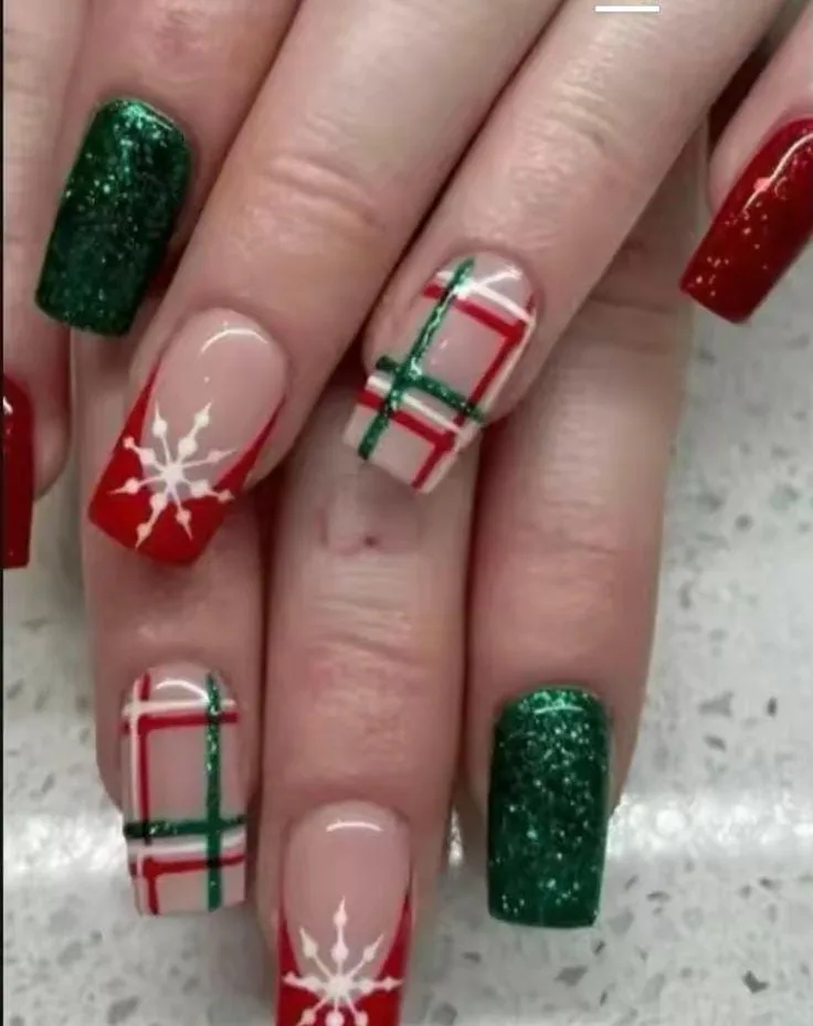 christmas plaid nails 017 53baceb630