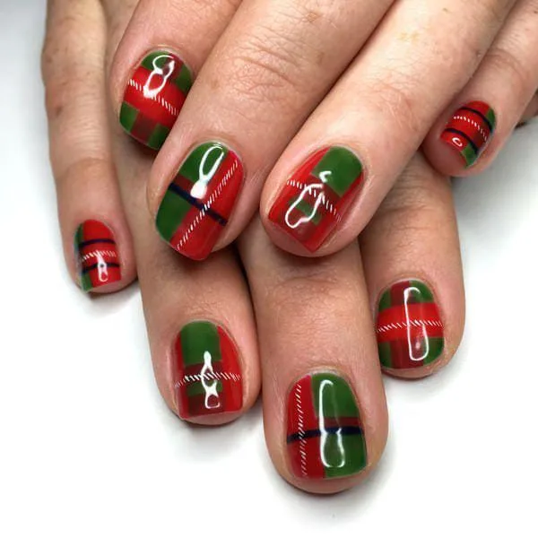 christmas plaid nails 021 e2f90f4788