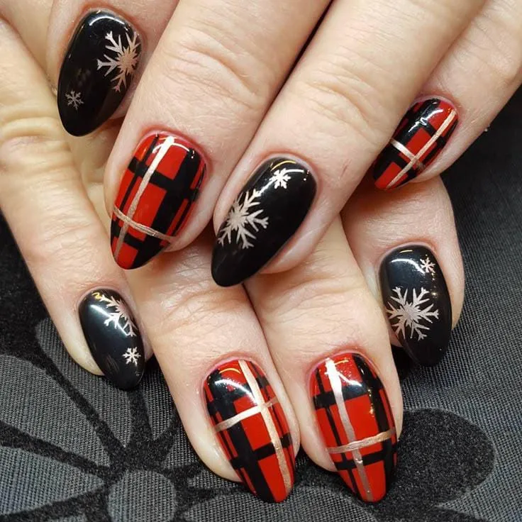 christmas plaid nails 030 c37a778905