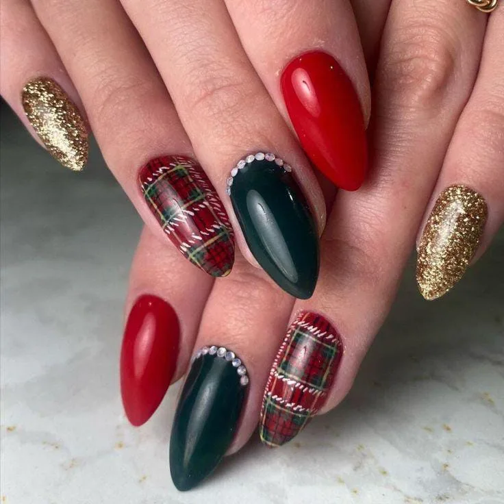 christmas plaid nails 049 62837070dc