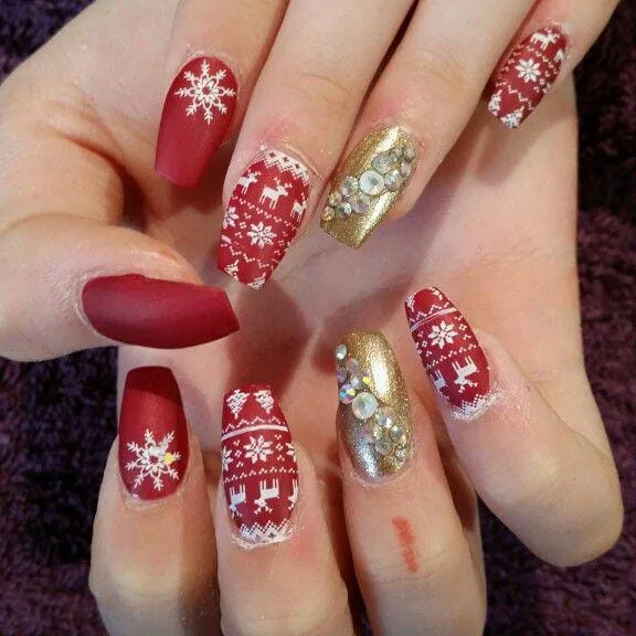 christmas snowflake nails 030 46ba8599cc