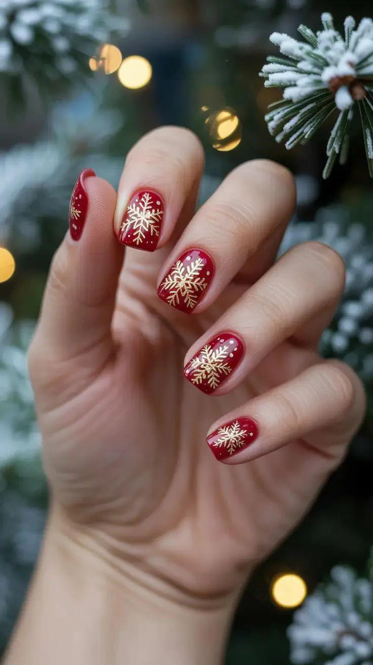christmas snowflake nails 041 635e31abee