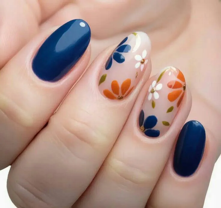 Fall Flower Nails for 2025 That Bring Elegance to Autumn 1