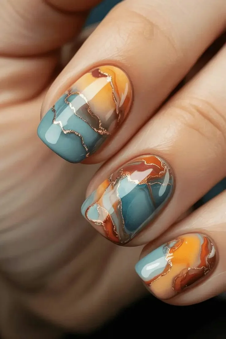 fall marble nails 031 458766f9ce