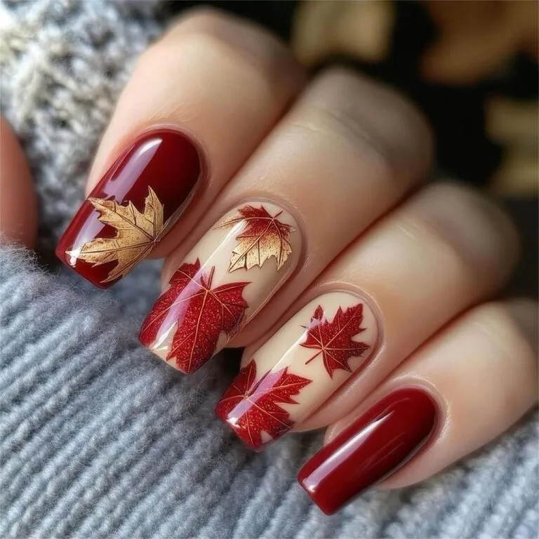 50+ Fall Square Nails: Timeless Style Meets Autumn Charm 1