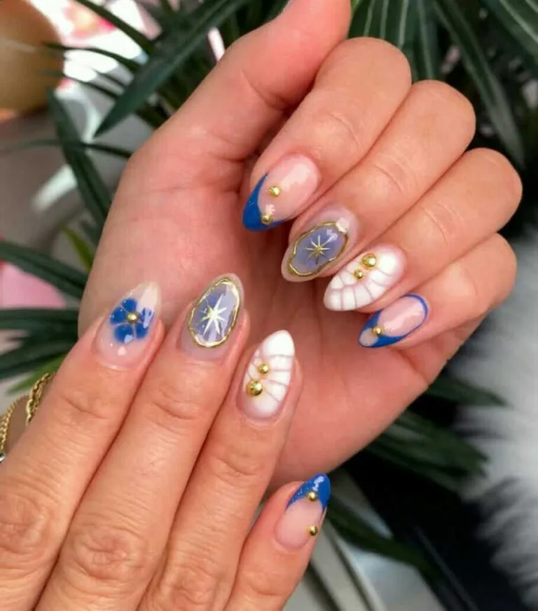 french tip nail designs with flowers 003 c699199421