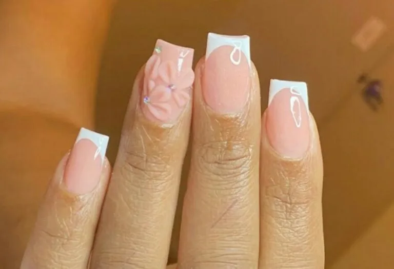 french tip nail designs with flowers 006 8b16ee0c05