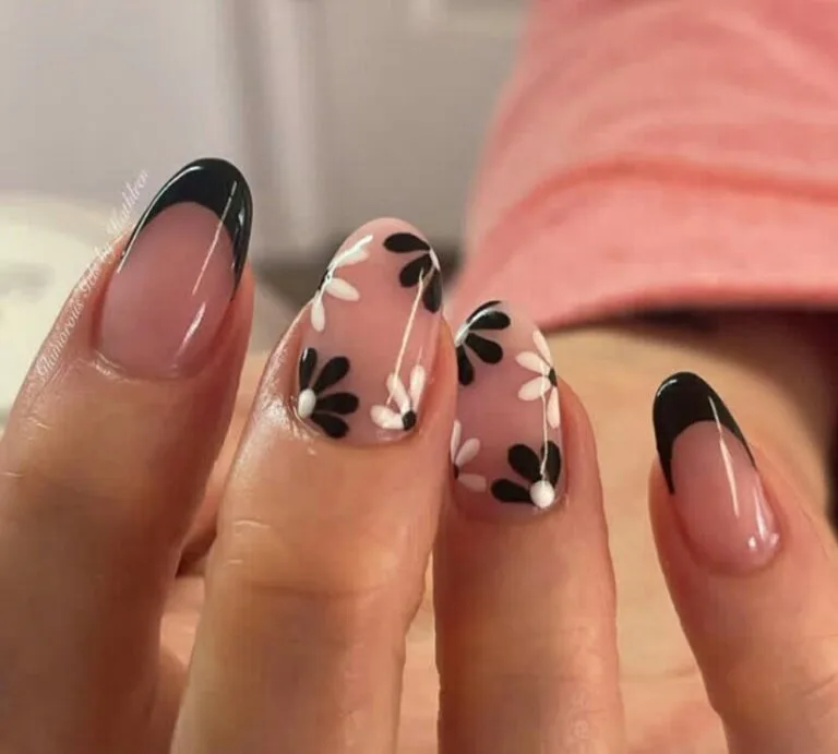 french tip nail designs with flowers 028 6327fef84e