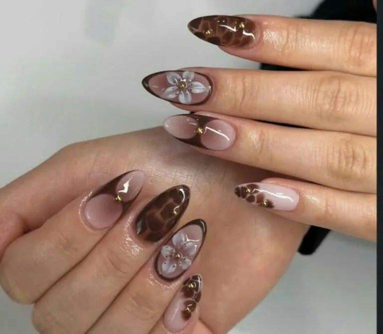french tip nail designs with flowers 031 89e14076ff