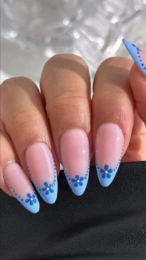 french tip nail designs with flowers 049 e6173dc4a2