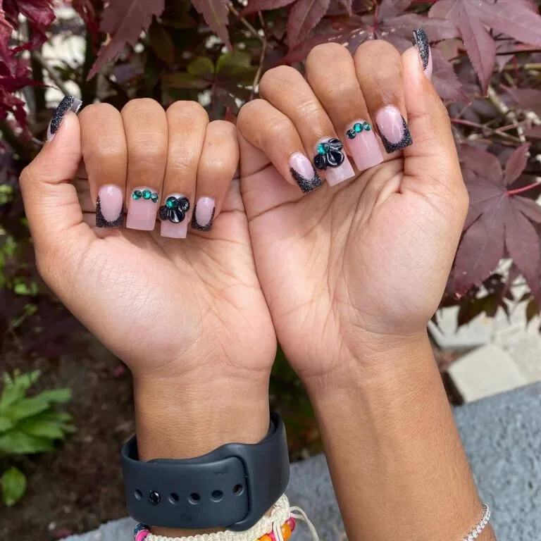 french tip nail designs with glitter 006 01e48f83da