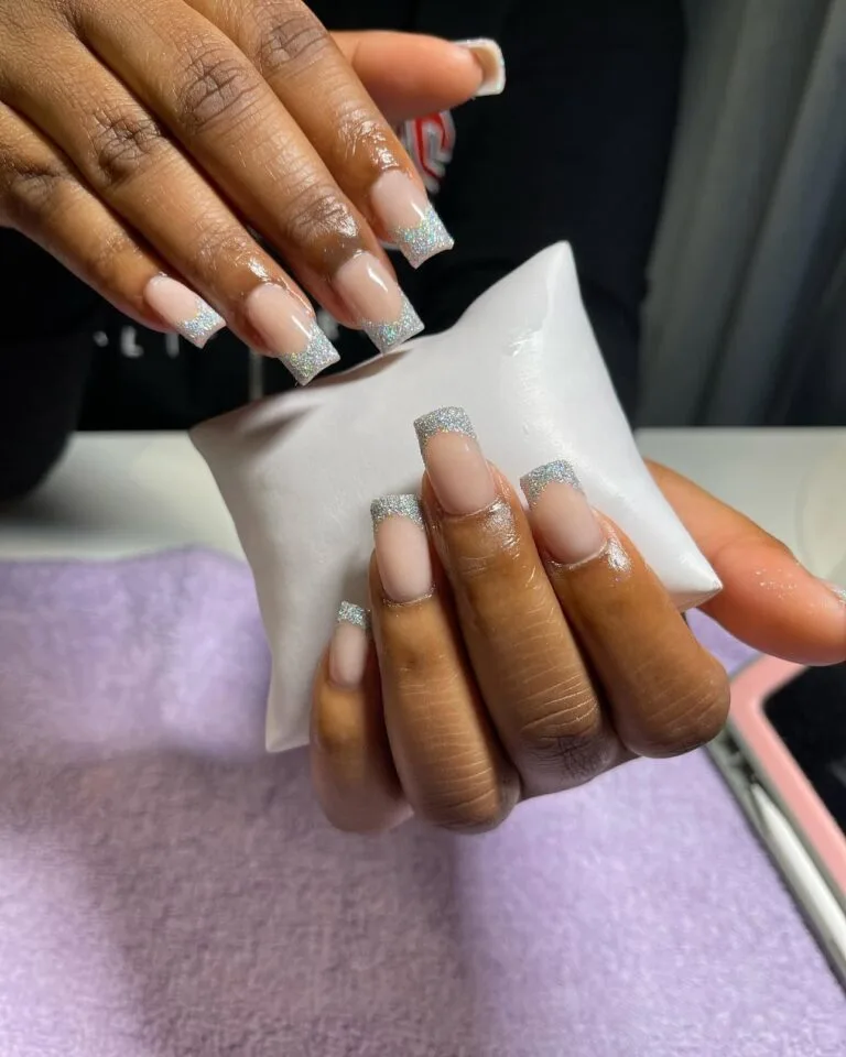 french tip nail designs with glitter 007 6ffa9ef064