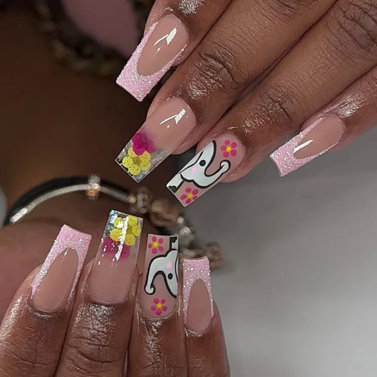 french tip nail designs with glitter 008 534353fd0d