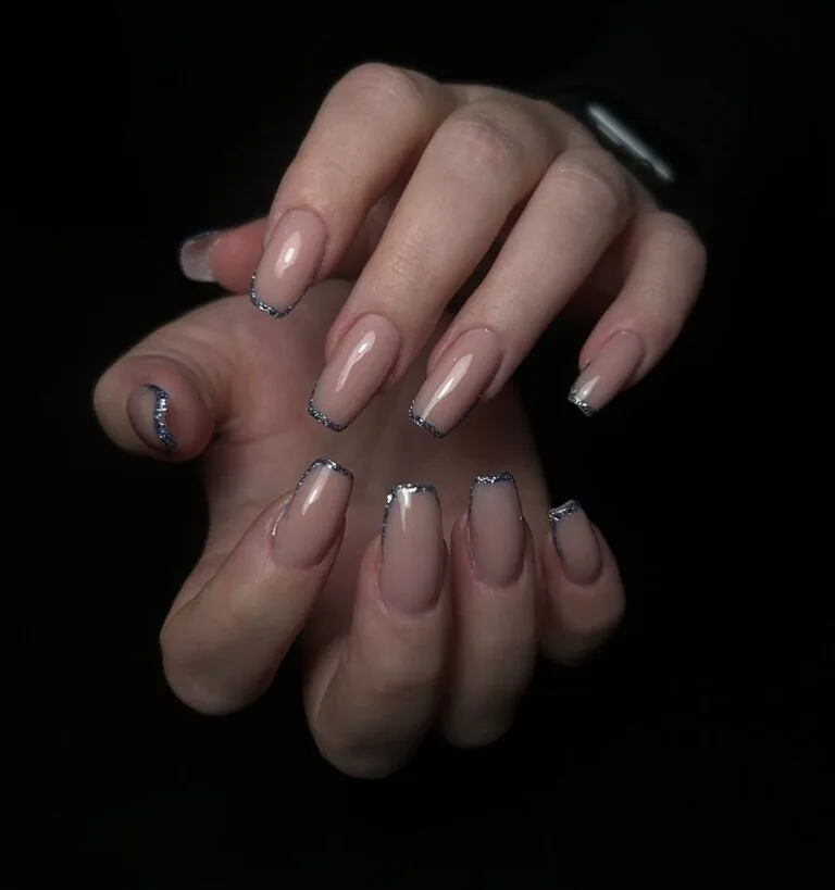 french tip nail designs with glitter 014 df4a1a70a4