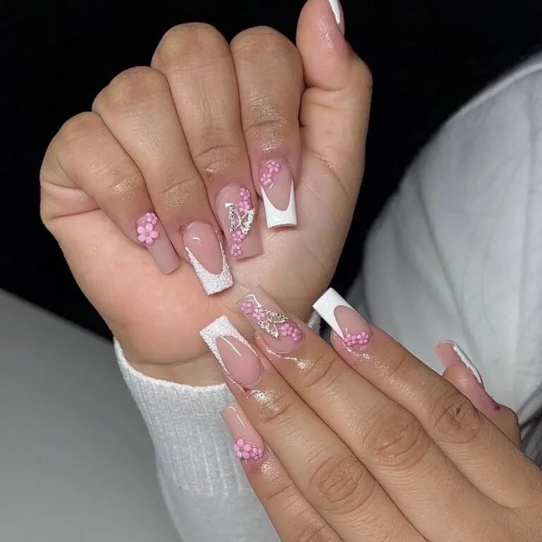 french tip nail designs with glitter 018 28e037085a