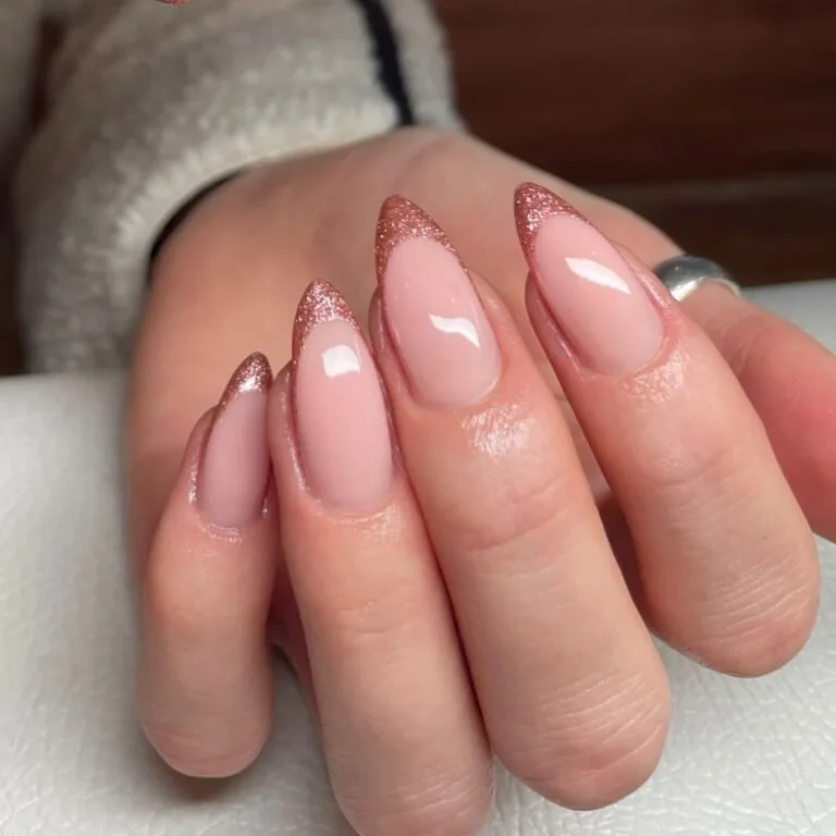french tip nail designs with glitter 019 2a0c643302