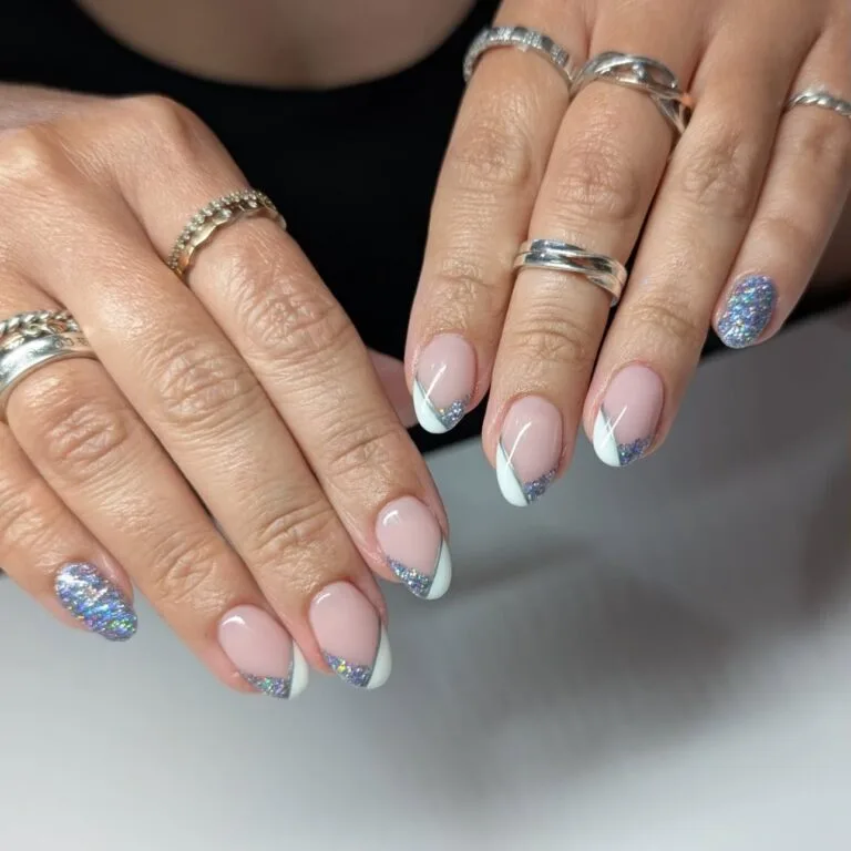 french tip nail designs with glitter 020 91a4e60809