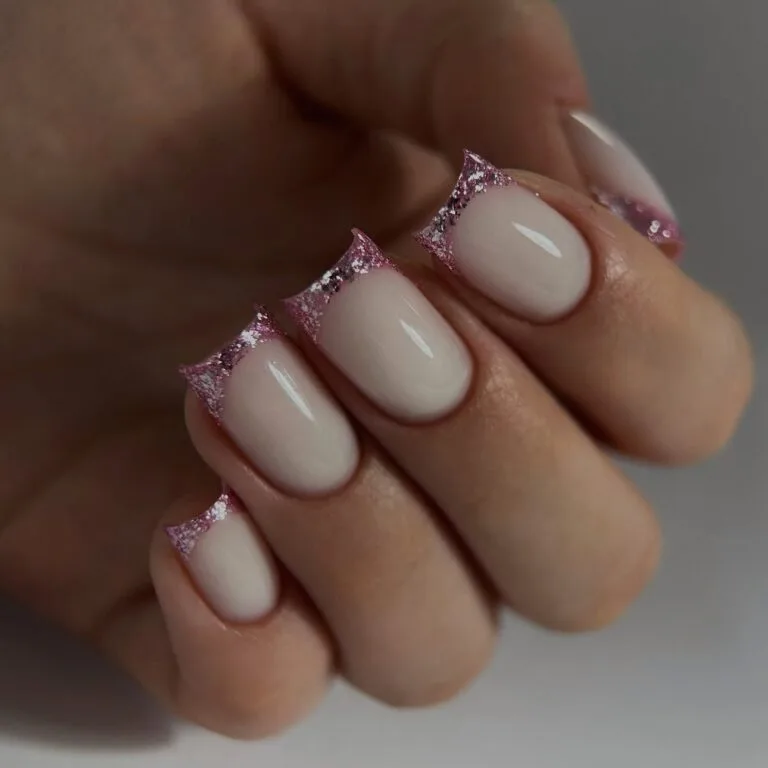 french tip nail designs with glitter 026 f33cf8b44d