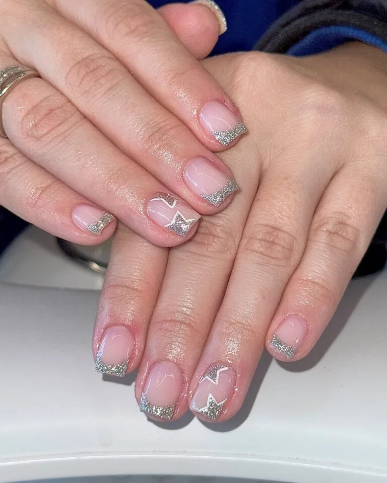 french tip nail designs with glitter 030 72a1407075