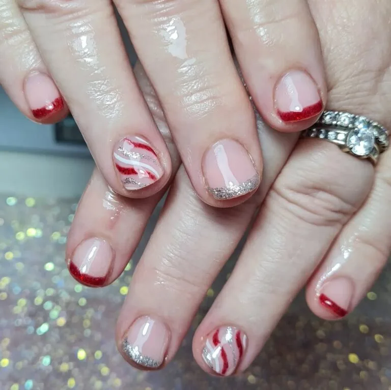 french tip nail designs with glitter 037 8ae65945de