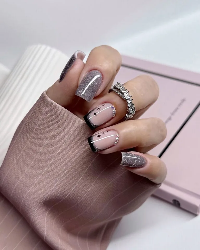 french tip nail designs with glitter 038 48eea73dc9