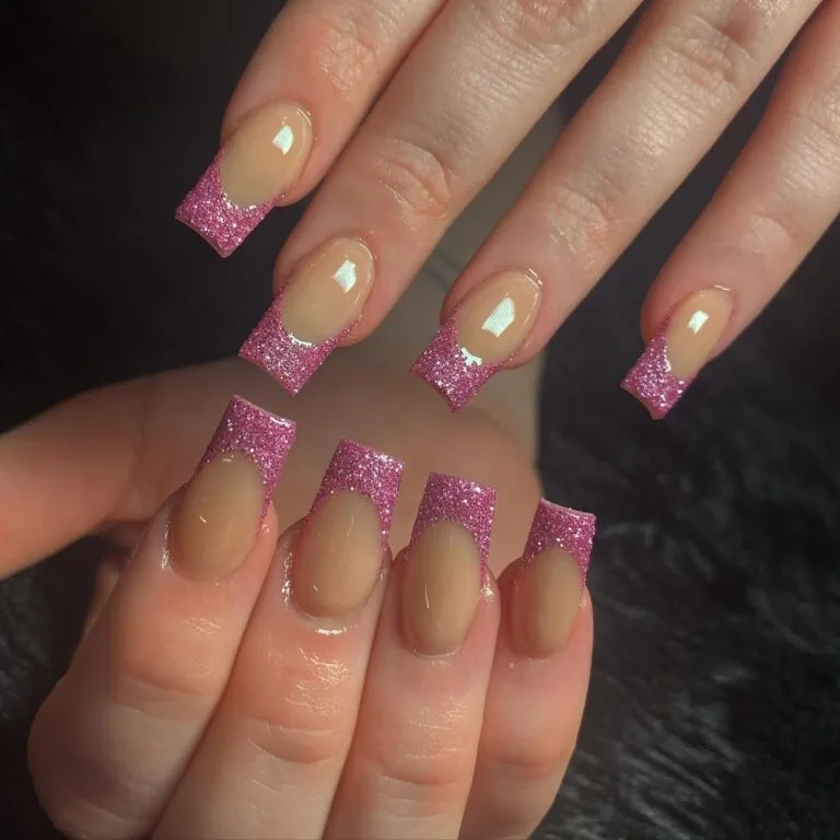 french tip nail designs with glitter 039 c8888c6108