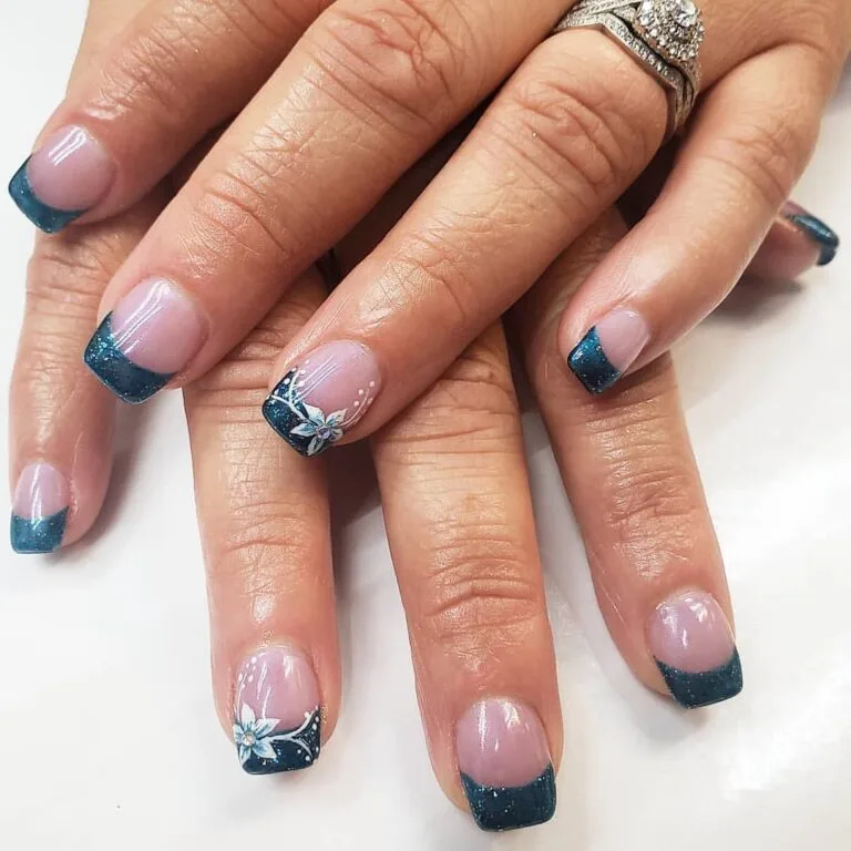french tip nail designs with glitter 043 ba1fadc1e9