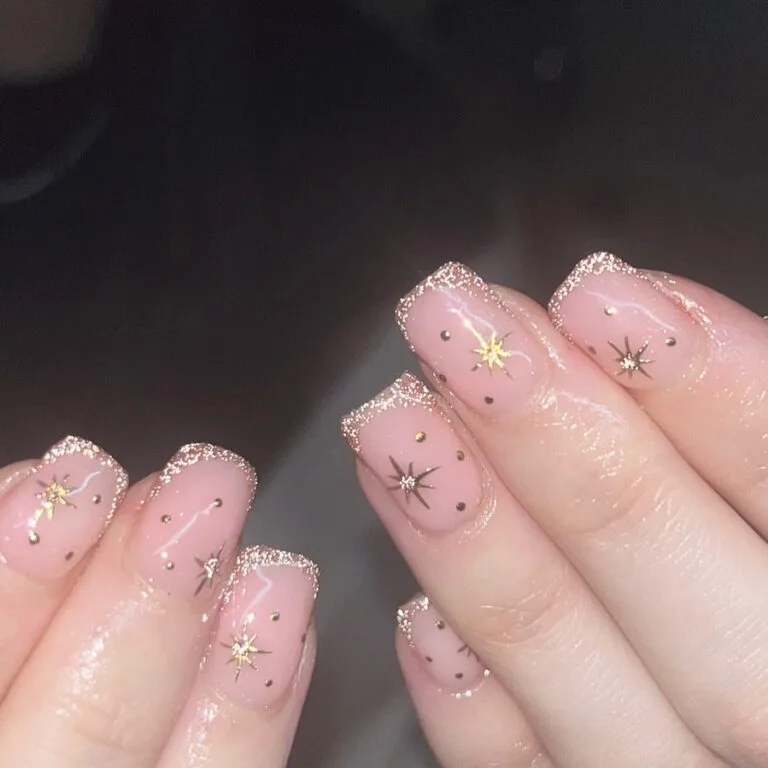 french tip nail designs with glitter 044 79a9c57ed7
