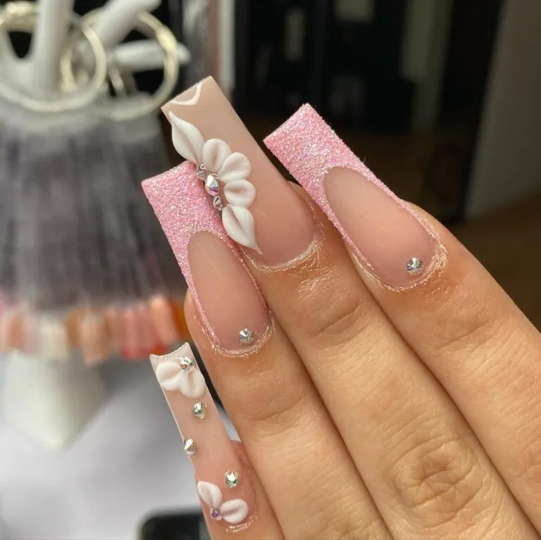 french tip nail designs with glitter 045 60bdfeff24