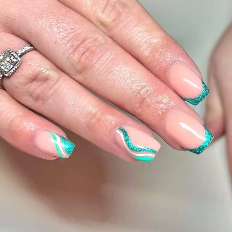 french tip nail designs with glitter 046 42eaa8c181