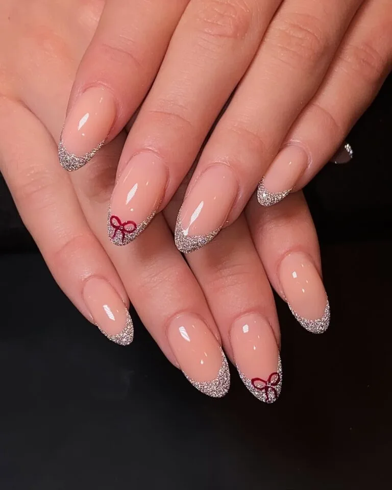 french tip nail designs with glitter 047 d121ccfba7