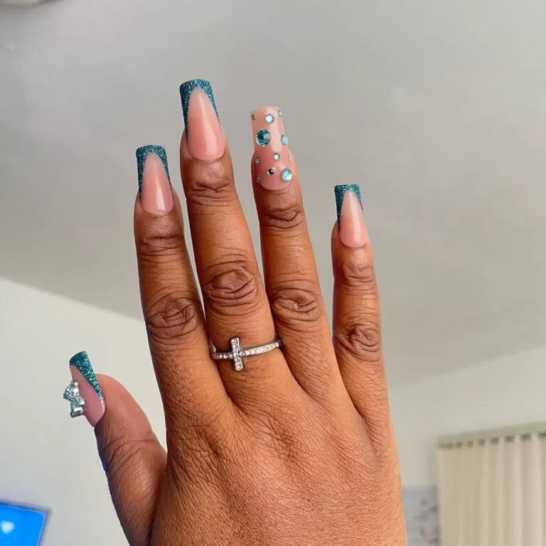 french tip nail designs with glitter 048 c73a86e53a