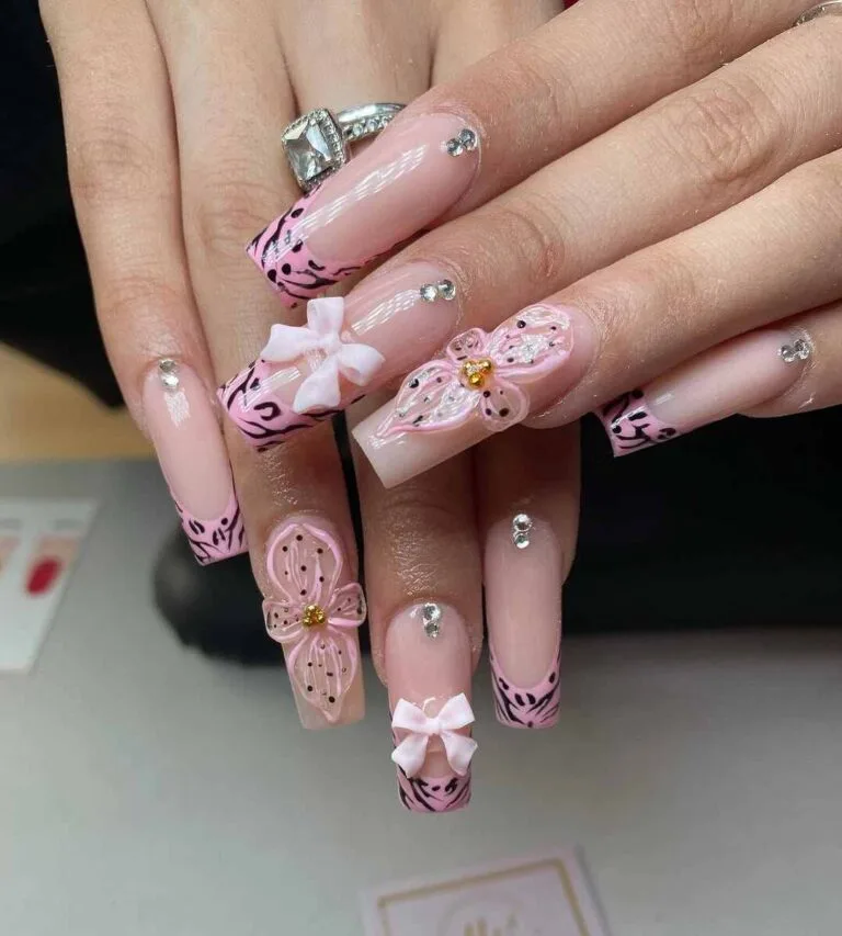 french tip nail designs with rhinestones 002 3c0ddd8a22