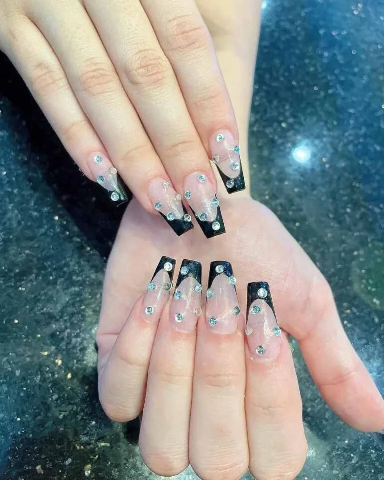 french tip nail designs with rhinestones 004 4bfdb6301f
