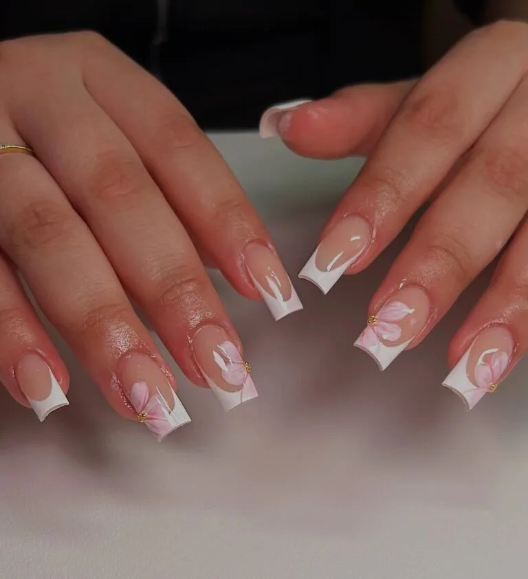 french tip nail designs with rhinestones 009 0037a6a410