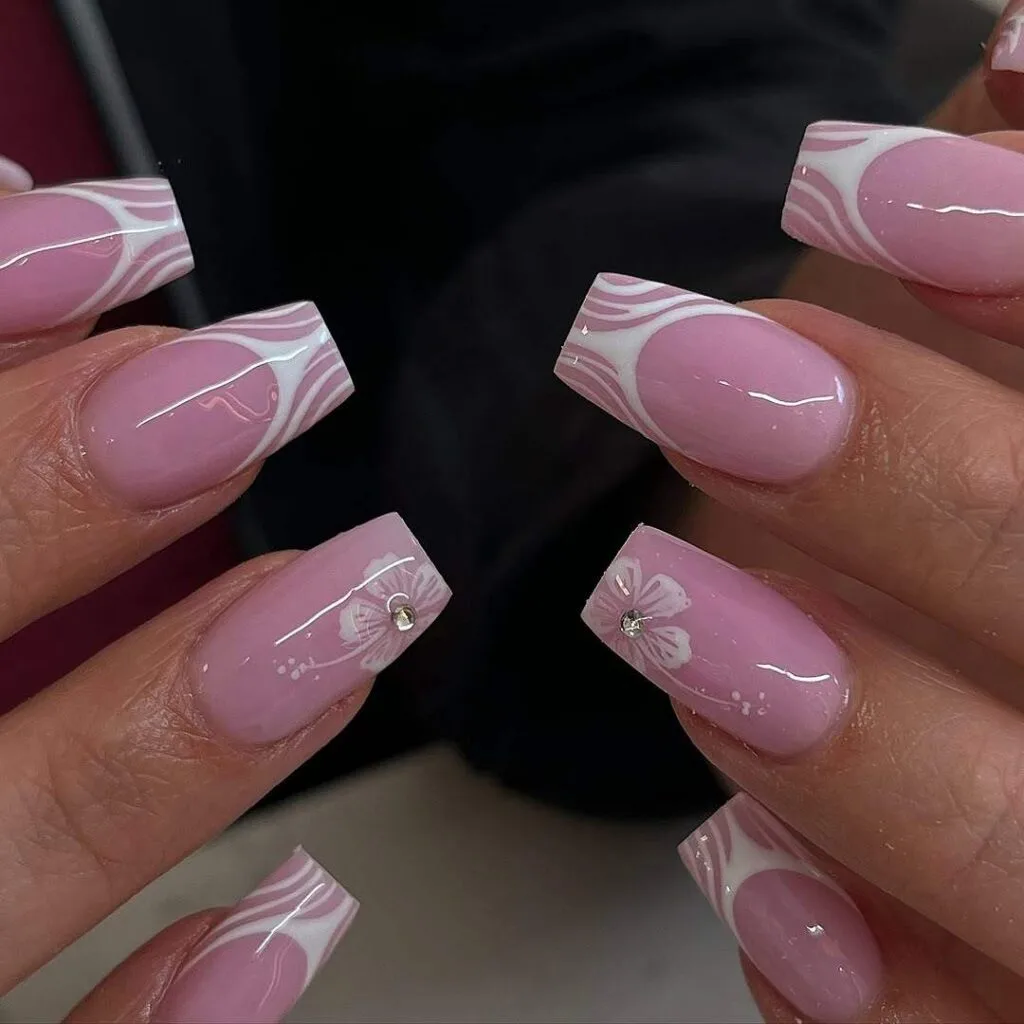 french tip nail designs with rhinestones 012 c9621f807b