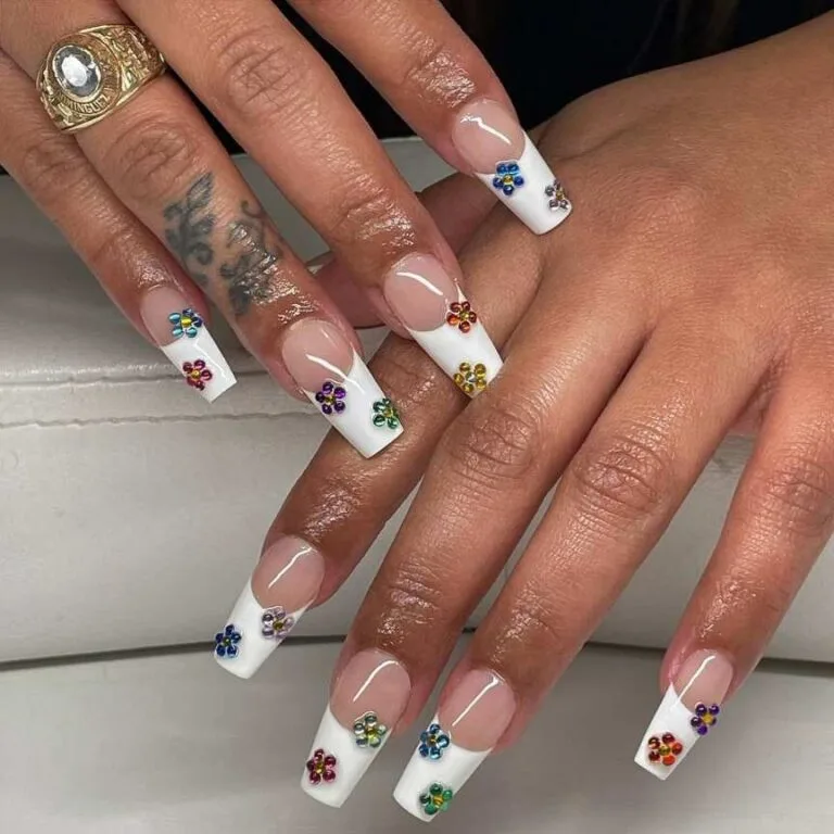 french tip nail designs with rhinestones 016 d9063a3892