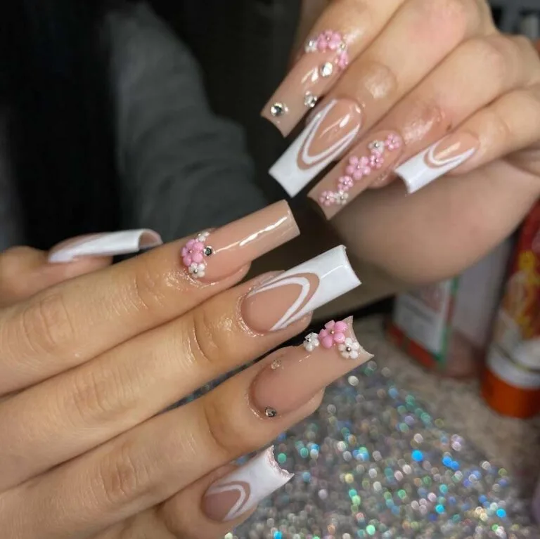 french tip nail designs with rhinestones 022 2a9f040b08