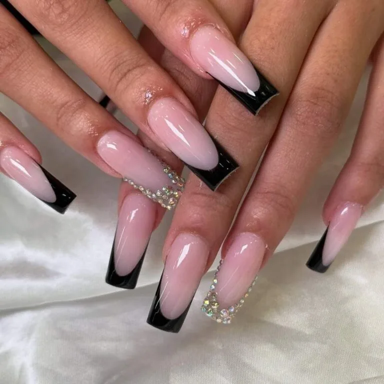 french tip nail designs with rhinestones 032 8179c3a0e1