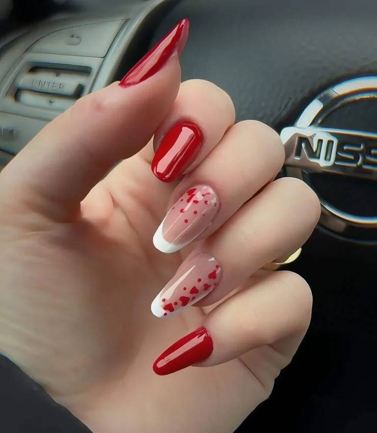 french tip nails with heart design 002 4ef98fc65e