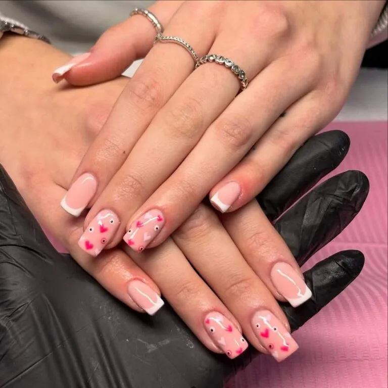 french tip nails with heart design 005 56a0c5044c