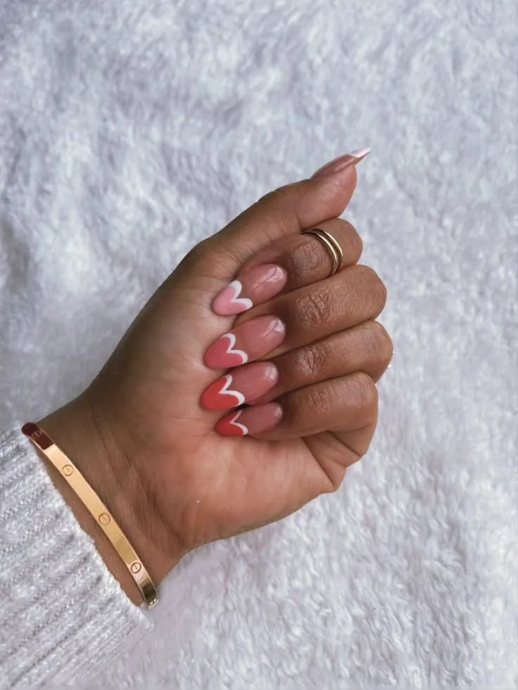 french tip nails with heart design 024 14671fb119