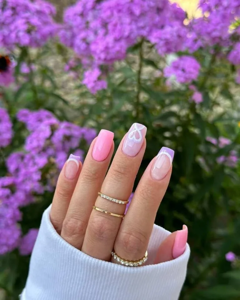 french tip nails with heart design 031 af4705ad75