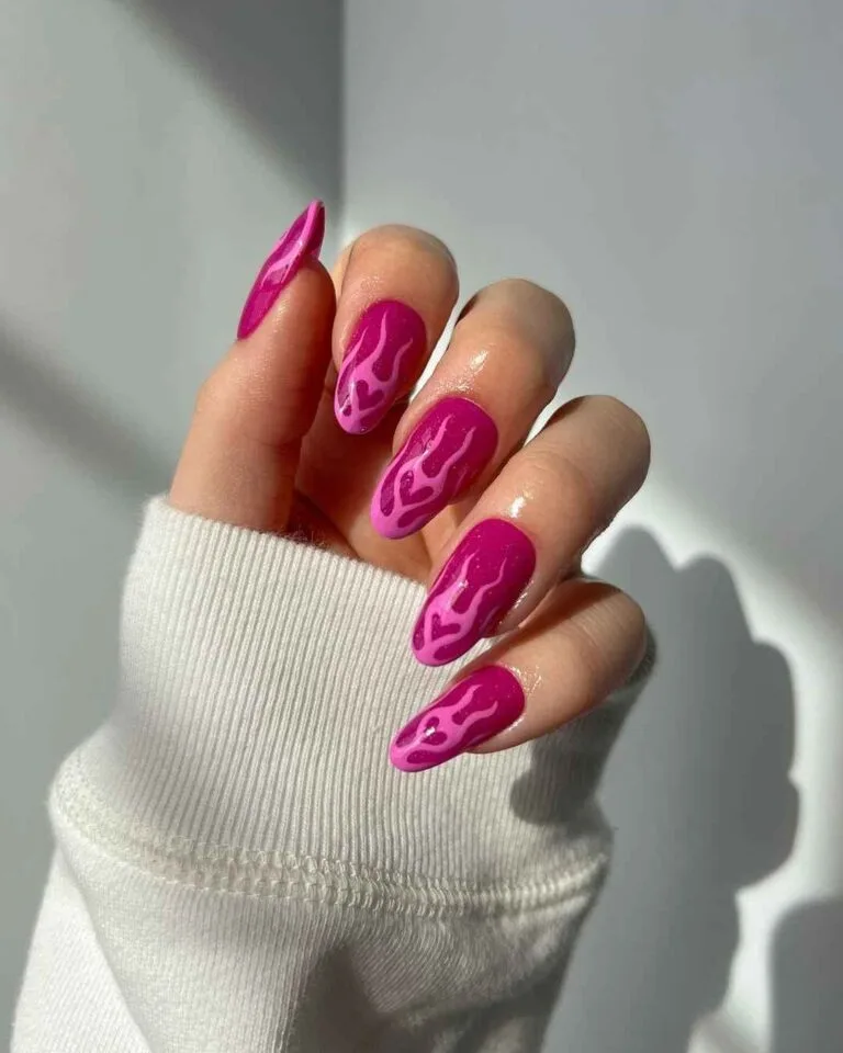 french tip nails with heart design 035 bb4f226200